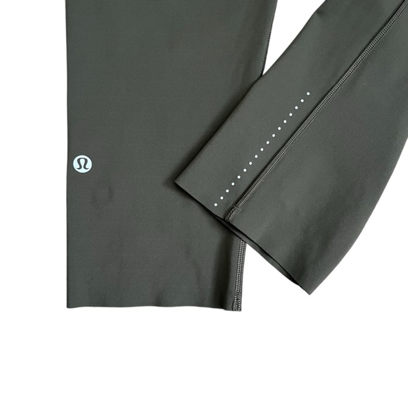 Lululemon Fast & Free Green Crop ll Nulux 19” Leggings Running Workout Sz 8 - Picture 8 of 12